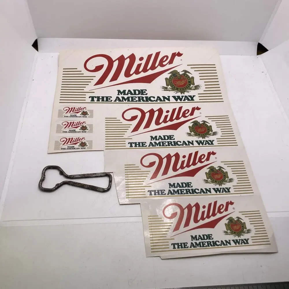 Vintage Miller High Life Beer Bottle Opener And Stickers